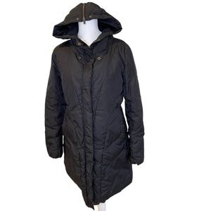 Eileen Fisher Black Down Filled Long Puffer Coat